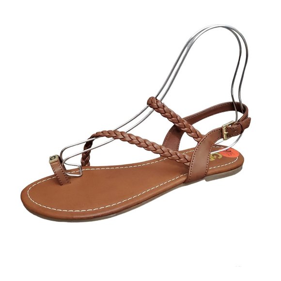 GBG Los Angeles Shoes - GBG by Los Angeles Lindy Braided Brown Sandal